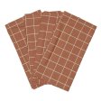 Stofservietter - Terracotta Check - set med 4 st