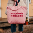 Shopper i ekologisk bomull - Less Plastic - Rosa