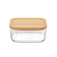 Glasfrvaringsbox med bambuslock - 15x15 cm