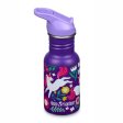 Vattenflaska med sugrr & sportlock - 355 ml - Leaping Unicorns