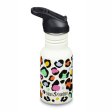 Vattenflaska med sugrr & sportlock - 355 ml - Leopard