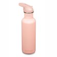 Vattenflaska med sugrr & sportkork - 800 ml - Peach