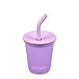 Barnmugg i rostfritt st�l med sugr�r - Paisley Purple