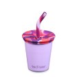 Barnmugg i rostfritt st�l med sugr�r - Crocus Petal